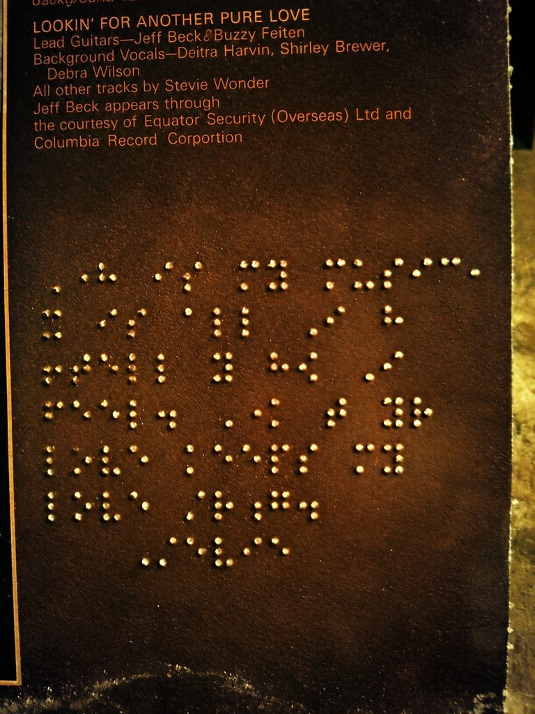 Stevie Wonder - Talking Book - photo braille